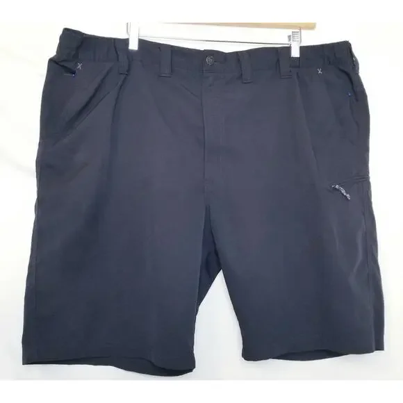 Mens Sz 44 WRANGLER Outdoor Performance Zip Cargo Shorts Elastic Waistband Black - Picture 1 of 8